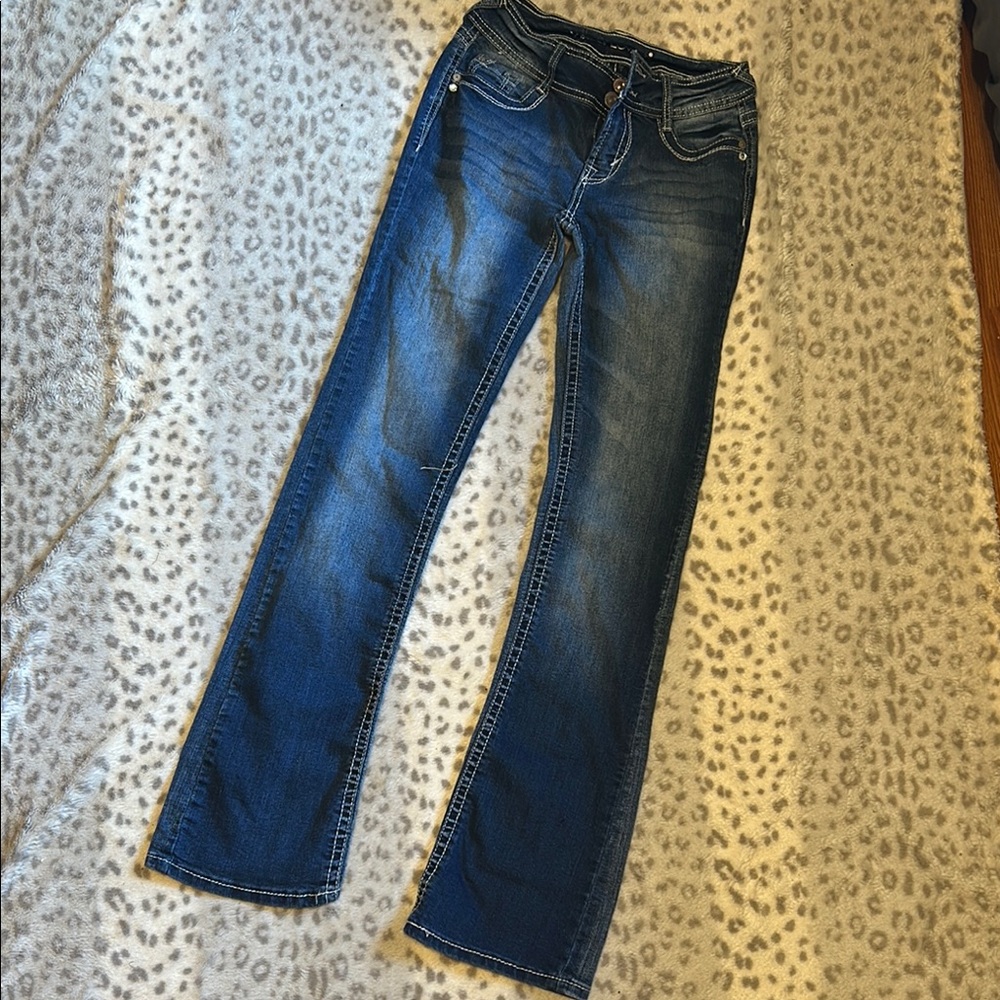 Wallflower Blue Flare Wide Leg Jeans